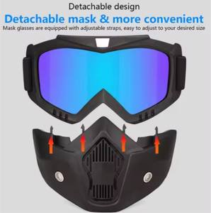 Gafas de Motocicleta Extraíbles, Gafas de Protección Contra el Polvo, Máscara Facial Extraíble, Casco a Prueba de Viento - Product Image 4