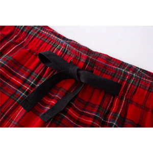 Pigiami Natalizi Personalizzati 2026 all'Ingrosso, Set Due Pezzi in Cotone <span class=keywords><strong>Rosso</strong></span> a Quadri per <span class=keywords><strong>Donna</strong></span> - Product Image 4