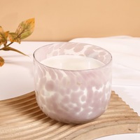Bougie parfumée en cire de soja artisanale moderne, imprimé léopard, pot en verre pour la décoration de la maison, Diwali, Noël, bougies votives
