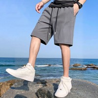 Short décontracté pour homme 100% polyester, short d'extérieur pour homme avec cordon, en stock, prêt à être expédié, logo personnalisé, marque OEM, fournisseur