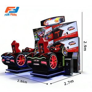 Máquina recreativa comercial de carreras de superdeportivos de doble asiento, operada con monedas, con gabinete de simulación de conducción con movimiento de vibración y inclinación. - Product Image 1