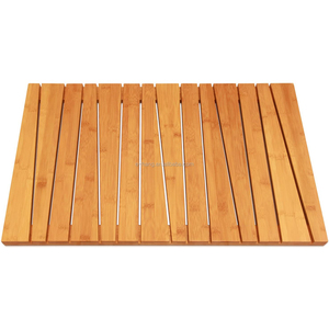 OEM 2021 100% Natural Bamboo Deluxe <strong>Shower</strong> Floor and Bath <strong>Mat</strong>, Skid Resistant, Heavy-Duty natural bamboo <strong>wood</strong> bath <strong>mat</strong> - Product Image 1