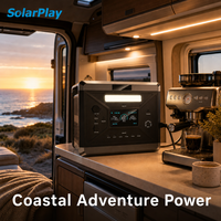 Station d'alimentation portable Solarplay 2400W 2160Wh, batterie de secours LiFePO4 pour la maison et le générateur solaire extérieur
