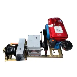 8 Ton Single Drum Diesel Engine Powered Winch For Cable Pulling