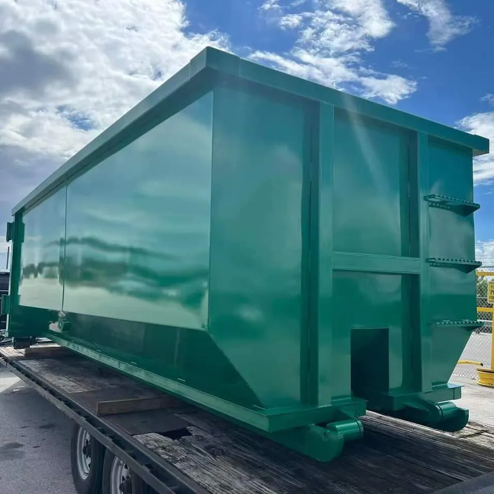 Atık arıtma makineleri için yüksek kaliteli özelleştirilebilir 20 yard çöp konteynerleri çelik Roll-Off konteynerler