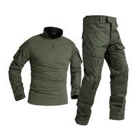 Ensemble Tactique d'Extérieur pour Hommes, 2 Pièces : Chemise de Combat Militaire Camouflage à Manches Longues et Ensemble Tactique de Commando pour Chasse en Plein Air