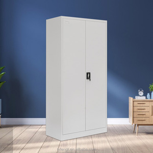 Armoire de classement multifonctionnelle en acier à 2 portes avec étagères et tringle à suspendre pour le bureau, la cuisine, l'école, l'hôtel ou le sous-sol - Product Image 3