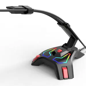 Micrófono omnidireccional de mesa con cable USB para juegos, accesorio Premium OEM de espectro de fábrica RGB con ratón Bungee para juegos