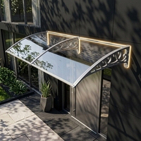 Auvent en polycarbonate transparent, plaque PC transparente, fabrication OEM ODM