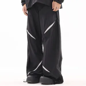 Простые Дизайнерские однотонные прямые брюки оверсайз брюки-карго мужские спортивные штаны мешковатые с полосками