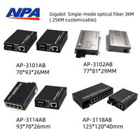 Convertisseur Média Gigabit A+B Paire 1/4/8 Ports 1000 Mbps Monomode Fibre Unique SC 3KM Certifié 3C pour Caméra IP CCTV