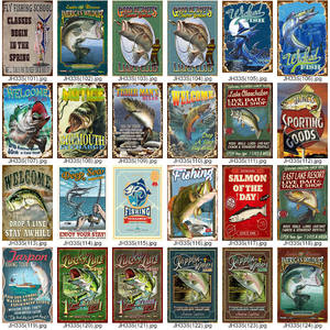 Домашний бар античный металлический знак для продажи винтажный рыболовный металлический знак Новинка 20*30 см Настенный декор на заказ Добро пожаловать в озеро жестяные знаки - Product Image 6