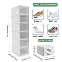 Meuble de rangement robuste à 6 niveaux avec porte transparente, étagère à chaussures empilable, idéal pour salle de bain et cuisine, design moderne