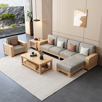 Elegantes L-förmiges Sofa-Set aus Samt mit Mid-Century Modern Design und Liegefunktion für Apartment-Wohnzimmer, mit Bücherregal