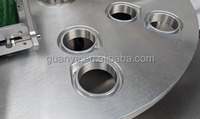 Scelleuse de plateaux rotative pneumatique semi-automatique en acier inoxydable pour gobelets en papier et en plastique, pudding et bubble tea