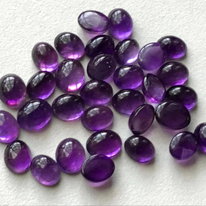 Cabochon d'améthyste naturelle taille ovale, pierre précieuse lâche certifiée IGI, 1 carat - Product Image 3