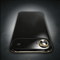 Nouvelle conception de coque de téléphone portable avec motif au dos, plaqué or 24 carats de luxe pour iPhone 17 air