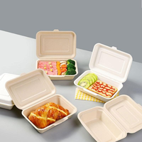 Barquette alimentaire jetable biodégradable en bagasse de canne à sucre 600 ml pour plats à emporter, barbecue, fête, camping, écologique