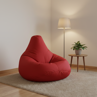 Einzigartiger Dreieck-Sitzsack für Draußen Modernes Limettenfarbenes Polystyrol-Perlen Stoff-Sofa Wohnzimmermöbel