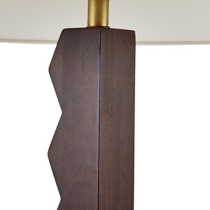 French Retro <b>Style</b> Serrated Solid Wood Floor Lamp With Fabric Shade For Living Room And Study - Product Image 3