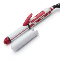 Styler capillaire en céramique 3-en-1 : fer à boucler, fer à friser, lisseur, brosse massante, chaleur réglable, étanche, portable, chauffage PTC