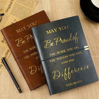 Mini carnet de voyage portable en cuir PU vintage pour les promotions