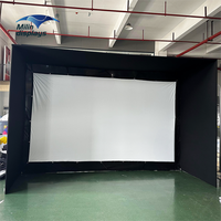 Simulateur de golf d'intérieur avec cadre en aluminium, enclos pour la cour, tapis de frappe, simulateur de pratique de golf, tente avec écran à fort impact