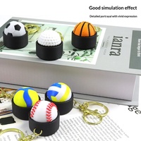 Porte-clés et pendentif de sac en plastique PLA imprimé en 3D, design moderne de ballon de basketball ou de football, jouet anti-stress
