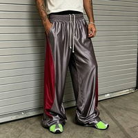 Fabricants OEM sur mesure, pantalons de jogging sportifs à patchwork pour hommes, pantalons de survêtement rayés en polyester, Hommes