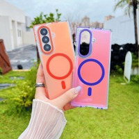 Coque de téléphone rigide antidérapante avec effet dégradé pour Samsung Galaxy Z Fold 8 7 6, compatible avec la charge sans fil, magnétique, anti-chute