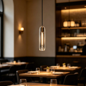 Lustre moderne de luxe couleur <span class=keywords><strong>cuivre</strong></span> avec cristaux, design minimaliste, petit luminaire suspendu pour bar, comptoir, salle à manger, chevet ou restaurant - Product Image 1