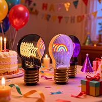 Lampe de style nouveau, lumière tunnel infini, cœur, arc-en-ciel, étoile, ampoule LED miroir, rechargeable USB-C, cadeau pour des fins décoratives