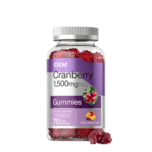 Gomitas de Extracto de Arándano Rojo OEM para la Salud Inmunológica, Sin GMO, Sin Gluten, GMP 70, Veganas - Product Image 1