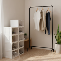 Boîte à chaussures empilable en plastique transparent avec porte magnétique sur le devant |   Boîte de rangement modulaire en PP durable pour baskets et talons