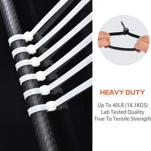 White Black Nylon Cable Tie Cable Tie Wraps Bridas De Nailon 3.6X150MM Abraçadeiras de alta e baixa temperatura podem ser personalizadas