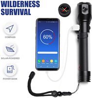 Lampe de poche tactique à lumière LED, torche d'extérieur, pour voiture solaire, avec marteau de sécurité, ceinture de siège, découpée en cas d'urgence, 1 pièce