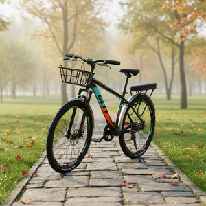 Bicicleta de Montaña Híbrida de 26 Pulgadas con Cuadro de Aleación de Aluminio, Bicicleta Urbana para Desplazamientos con Canasta Delantera, Portaequipajes Trasero y <span class=keywords><strong>Guardabarros</strong></span> Completos - Product Image 2