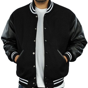 Wool body & <b>real</b> cow <b>leather</b> sleeve custom design <b>Jacket</b>, Wholesale Letterman <b>jacket</b> - Product Image 1