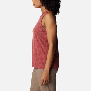 Débardeur en tricot rouge uni pour femme, col rond, respirant, style décontracté, 100% coton, longueur normale - Product Image 3