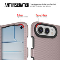 Coque de téléphone mate antidérapante pour iPhone Duo Fold, texture quadrillée triangulaire, protection intégrale de la charnière, coque mobile