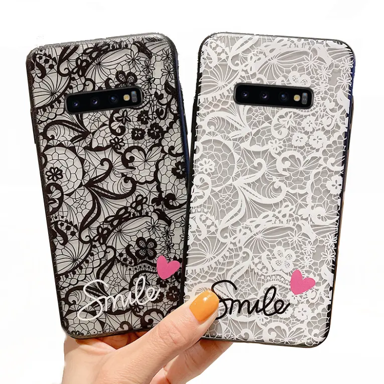 New Sexy Lace Pattern Printed Plastic Case For Samsung S7 S8 S9 S10 S10 S20 S21 S22 S23 Note 8 9 10 20 Plus Ultra Pro Lite Case
