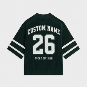 Pull en jersey unisexe, style sport vintage, col en V, rayé, pull pour le jour du match - Product Image 3