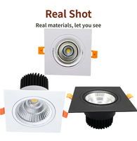 Plafonnier encastré rectangulaire en aluminium blanc LED COB 110V-220V 5W-30W avec spot orientable moderne 90mm