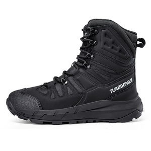 Bottes de randonnée en cuir gris DF33 AS33 imperméables, hautes, avec soutien de la cheville, pour l'hiver - Product Image 2