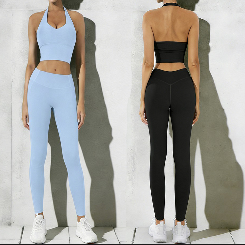 Women Wholesale Quick Dry High Stretch Yoga Sets Soft Breathable Bras High Waist Sports Leggings Fitness Training for Running