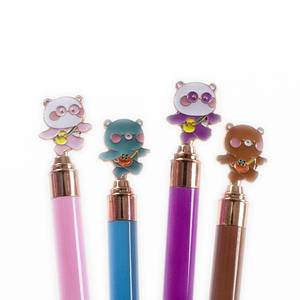 Bút bi hoạt hình O&Q hình gấu dễ thương 0.7mm mực xanh đen, nhựa, in logo tùy chỉnh, dùng cho văn phòng, trường học, 16.5cm, dành cho trẻ em, không xóa được, cán mạ - Product Image 3