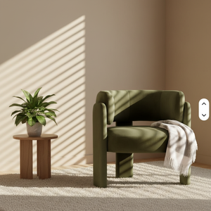 <span class=keywords><strong>Fauteuil</strong></span> d'appoint contemporain en velours <span class=keywords><strong>vert</strong></span>, doux et confortable, avec 3 pieds, idéal pour appartement, salon, chambre, lecture, maison - Product Image 1