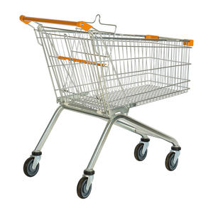 Troli Belanja Logam 4 Roda Supermarket, Kereta Dorong 4 Roda yang Praktis dengan Nilai Tinggi - Product Image 4