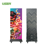 Écran d'affichage numérique LED HD pliable sur pied, miroir LED mobile, publicité intérieure, Wifi intelligent 4G USB, pour événements