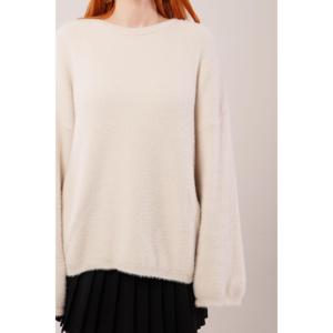 Pull ample et moelleux pour femme, décontracté, à manches longues, anti-boulochage, en maille - Product Image 2